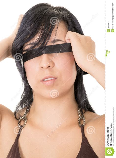 Woman Blindfolded Royalty Free Stock Image 56866138