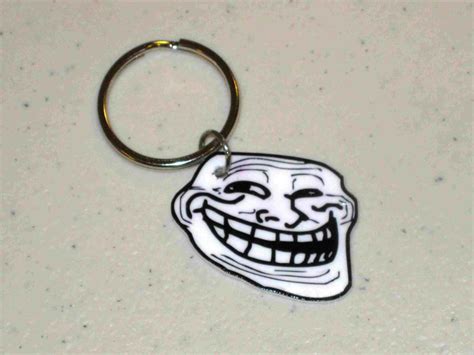 Troll Face Internet Meme Keychain Jewelry Charm Etc Etsy