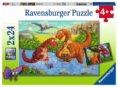 2 X 24 Teile Ravensburger Kinder Puzzle Spielende Dinos 05030