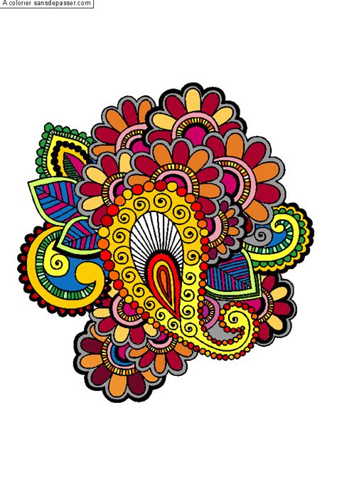 Mais c'est surtout un concept graphique, qui consiste à reproduire des motifs. Dessin colorié : Mandala Fleur par un invité - Sans Dépasser