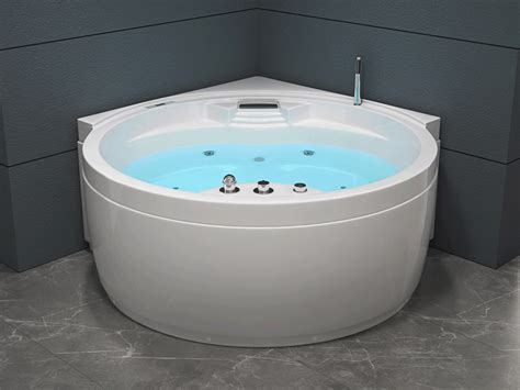 Whirlpool Bath Tub Florenz Round Edge Tub With 14 Massage Jets Heating Ozone Waterfall