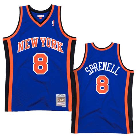 Latrell Sprewell 8 New York Knicks 1998 99 Mitchell And Ness Swingman