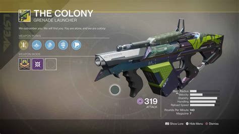 Destiny 2 Curse Of Osiris Exotic The Colony Grenade Launcher