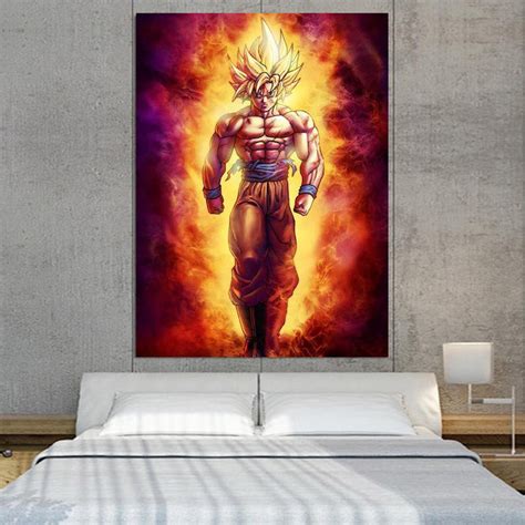Ssj2 Son Goku Super Saiyan 2 Flame Fire 1pc Canvas Prints — Saiyan Stuff