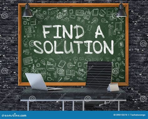 Find A Solution Hand Drawn On Green Chalkboard 3d Stock Illustration