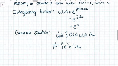 Section 64a Solving First Order Linear Differential Equations Youtube