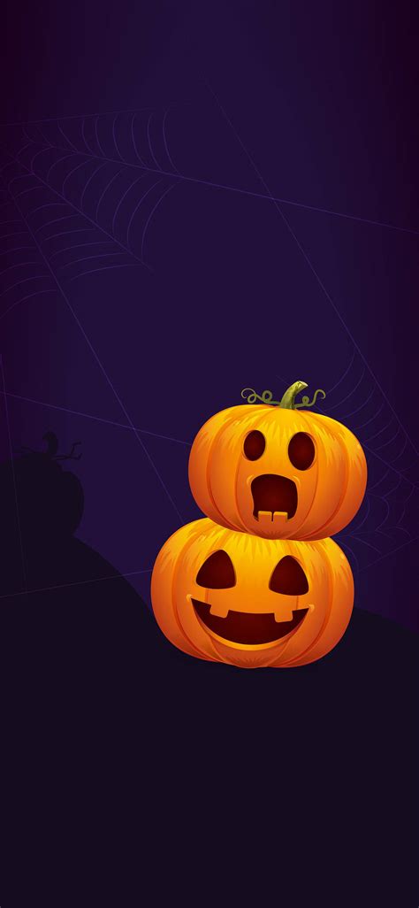 Download Shocked And Happy Pumpkin Halloween Iphone Wallpaper