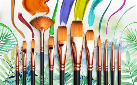 Professional Artist Paint Brush Set Of 12 Painting Brushes Kit For
