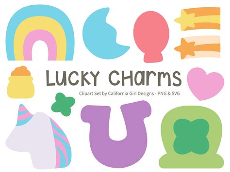 Lucky Charms Digital Clipart Png And Svg St Patricks Etsy