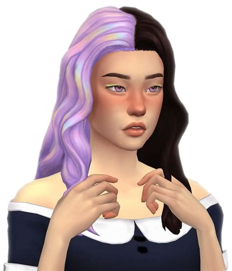 Holo Simandy On Patreon Two Color Hair Sims 4 Cc Eyes Sims 4