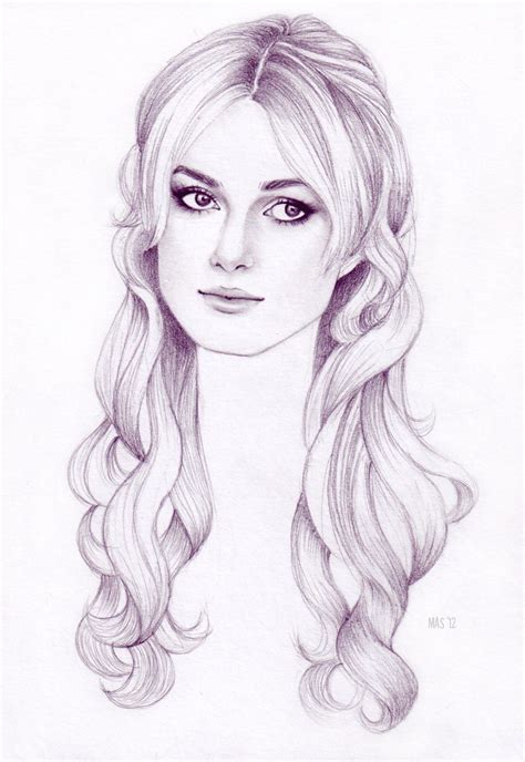 A Drawing Of A Woman With Long Hair