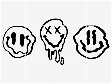 Melted Smile Design Svg Cut File Smiley Face Emojis Face Etsy