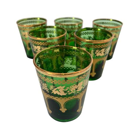 Set Of Six Emerald Green Cocktail Glasses By Carlo Moretti For Empoli At 1stdibs