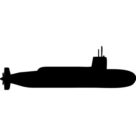 Submarine Silhouette Black White Silhouette Png Download