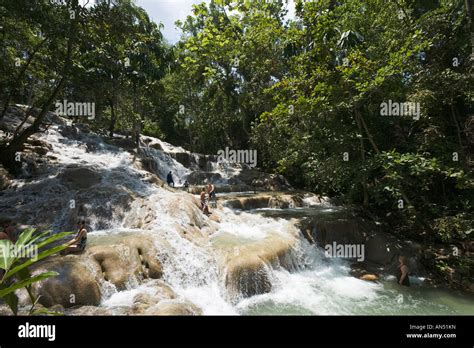 Dunns River Falls Ocho Rios Jamaica Caribbean West Indies Stock