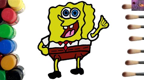 How To Draw Spongebob Spongebob Squarepants Drawing With Color Youtube