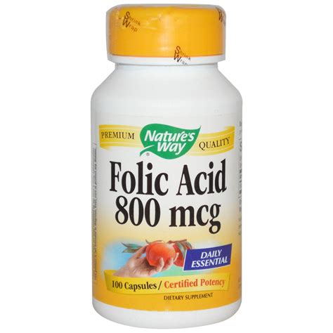 Studies show that folic acid man assist with healthy blood flow to the brain, by helping to keep blood vessels open and clear of obstructions. Nature's Way Folic Acid 800 mcg - 100 Caps - eVitamins.com