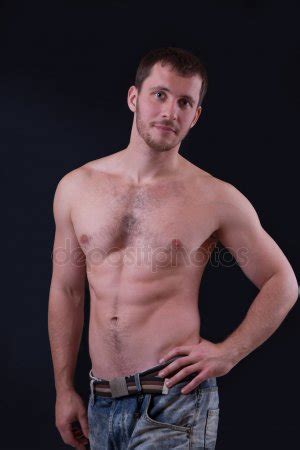Portrait Of Shirtless Handsome Man Stock Photo By Myralypa
