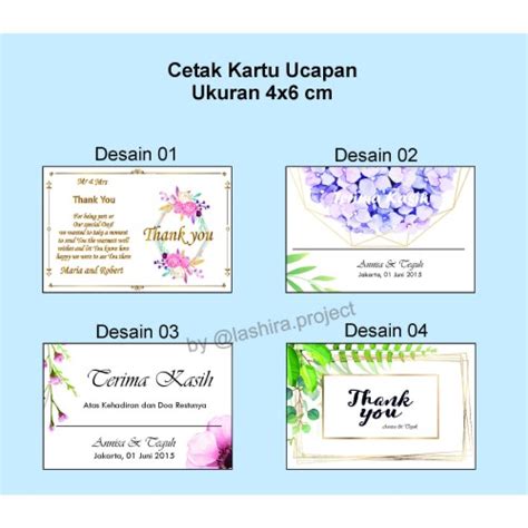 Jual Kartu Ucapan Terima Kasih Souvenir Thank You Card Desain 01