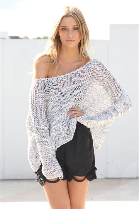 Extreme Slouch Knit Sabo Skirt Fashion Simple Sweaters