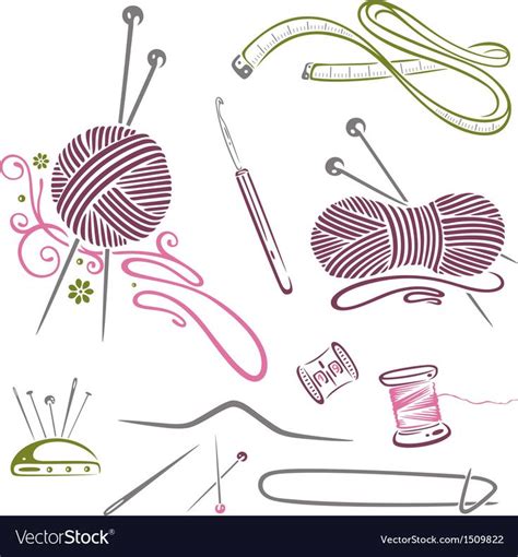 Colorful Needlework Vector Set Download A Free Preview Or High Quality