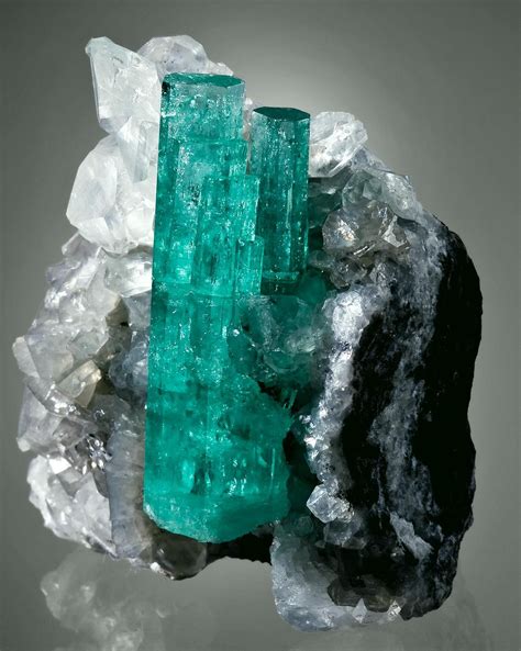 Emerald With Calcite - TUC104-80 - Coscuez Mine - Colombia Mineral Specimen