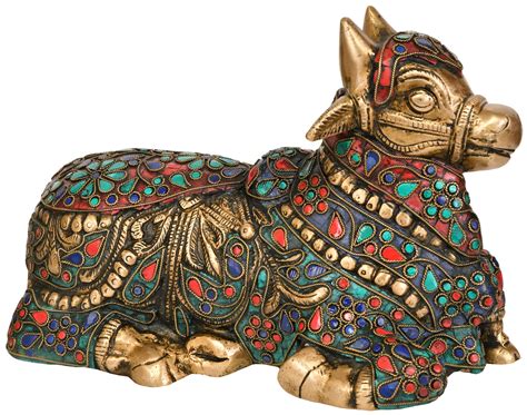 10 Nandi The Vehicle Of Lord Shiva In Brass Handmade Made In