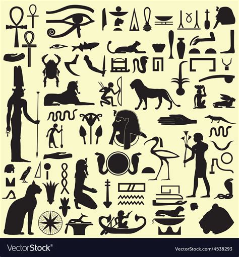 Egyptian Symbols And Signs Set 1 Royalty Free Vector Image