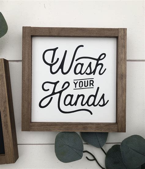 Wash Your Hands Sign Bathroom Sign Wooden Sign Etsy