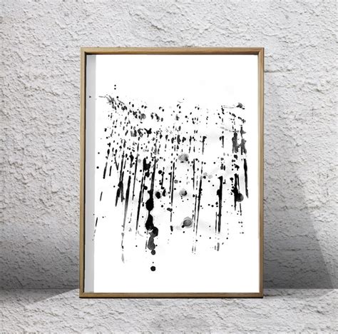 Set Of 3 Black And White Modern Art Prints Abstract Painting Etsy