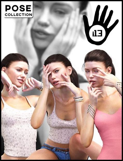 I13 Hands Touching Face Pose Collection For Genesis 3 Female Daz3d