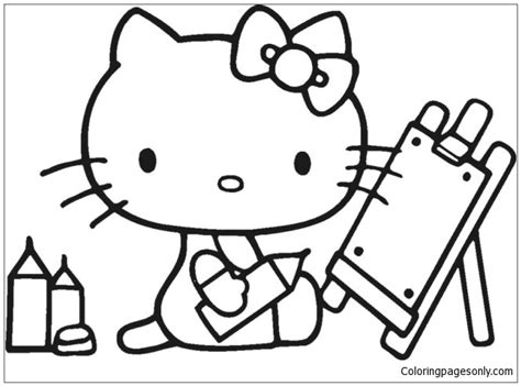 Free disney coloring pages easter coloring pages coloring pages for kids coloring books hello kitty coloring page online disney colors activities disney characters. Hello Kitty back to school 1 Coloring Pages - Cartoons ...