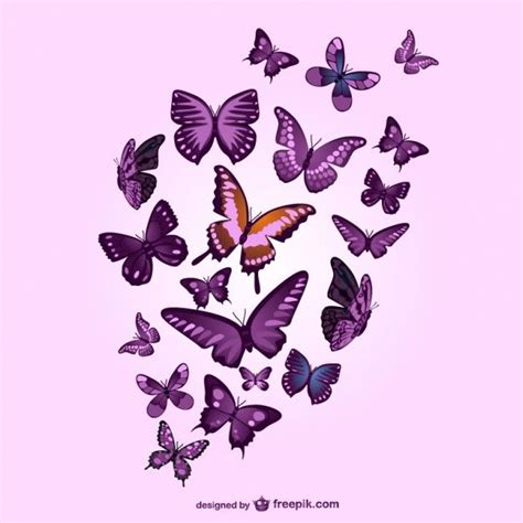 Purple Butterflies And Pink Background Pink Background Purple