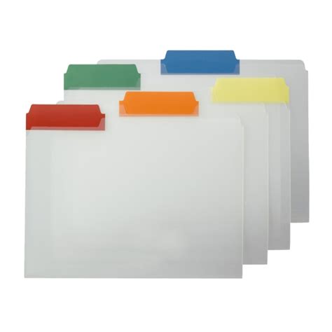 Smead® Clear Poly File Folders With Color Tabs 13 Cut Letter Size