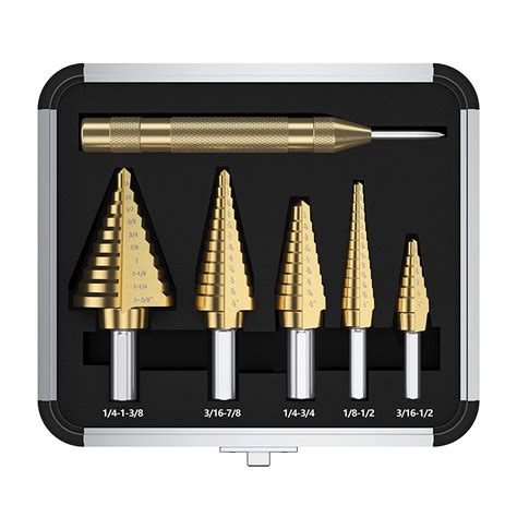 4.5 out of 5 stars 1,502. Step Drill Bit Set & Automatic Center Punch 5pcs HSS ...