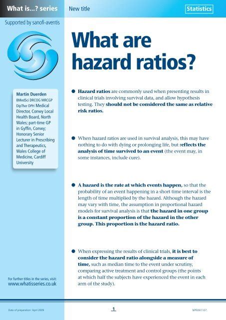 What Are Hazard Ratios Medical Sciences Division