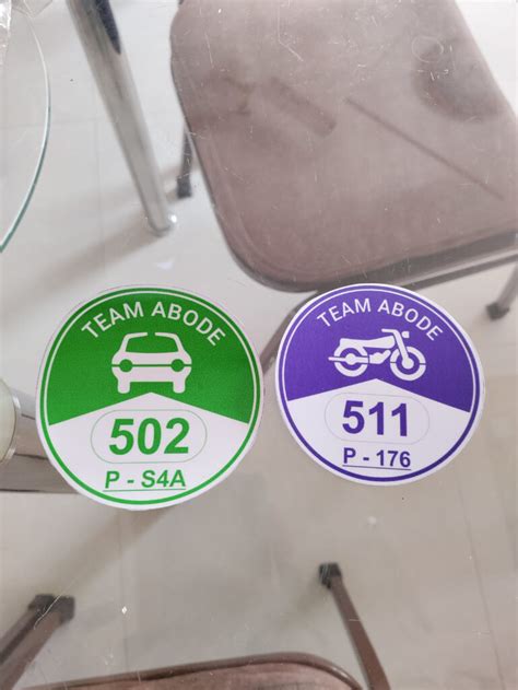 Vehicle Parking Stickers For Society And Apartments Round Shape 48