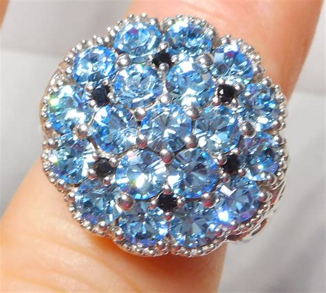 Genuine Blue Swarovski Crystals Ring Property Room