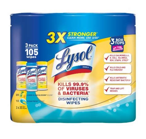 Lysol Disinfecting Wipes 3 Pack 105 Ct Kroger