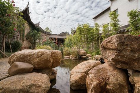 Traditional Chinese Garden A Tourist Attraction At Wolong College In