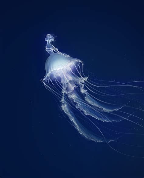 Jellyfish Mermaid Print Etsy