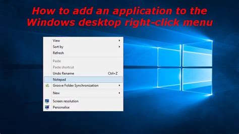 How To Add An Application To The Windows Desktop Right Click Menu