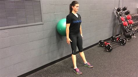 Stability Ball Assisted Wall Squat Youtube