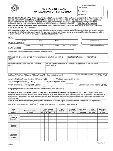 Texas Employment Application Template Fill Out And Sign Online Dochub