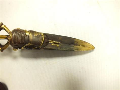 A Fine Quality Tibetan Phurba Ritual Dagger 17cm Heavy Triangular