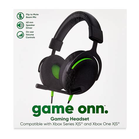 Onn Xbox Wired Video Gaming Headset With 35mm Connector Flip To Mute