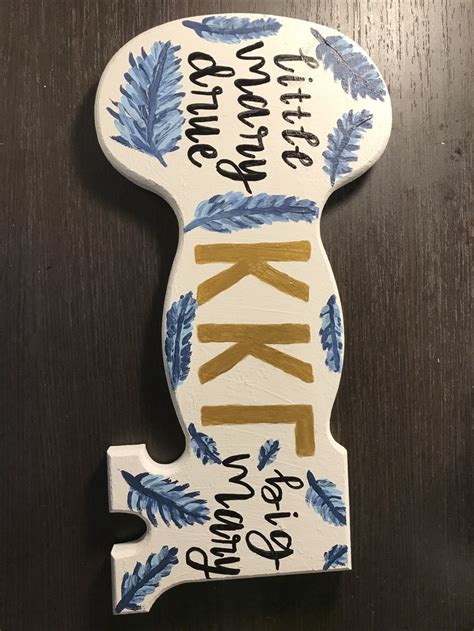 Kappa Kappa Kappa Gamma Paddle Key Sorority Craft Canvas Kkg
