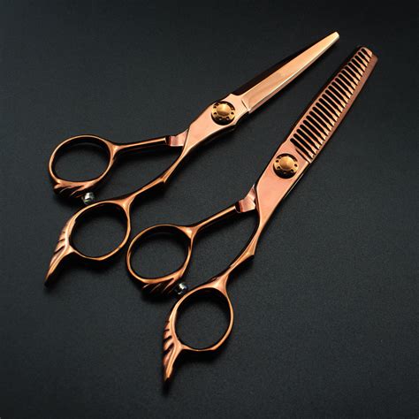 Hair Scissors Customize Logo Japan Steel 6 Bronze Salon Cutting Barber