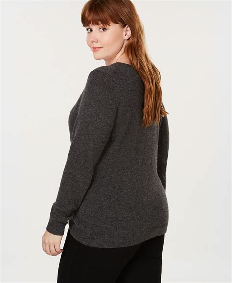 Charter Club Plus Size Pure Cashmere V Neck Sweater Created For Macys