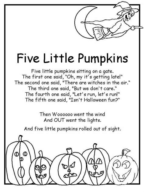 Five Little Pumpkins Halloween Poems For Kids Halloween Poems